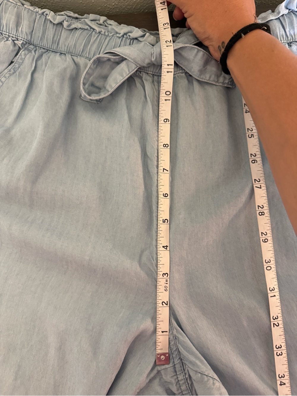 Aerie Chambray Flowy Women's Elastic Waist Cargo Jogger Size L - Picture 7 of 10